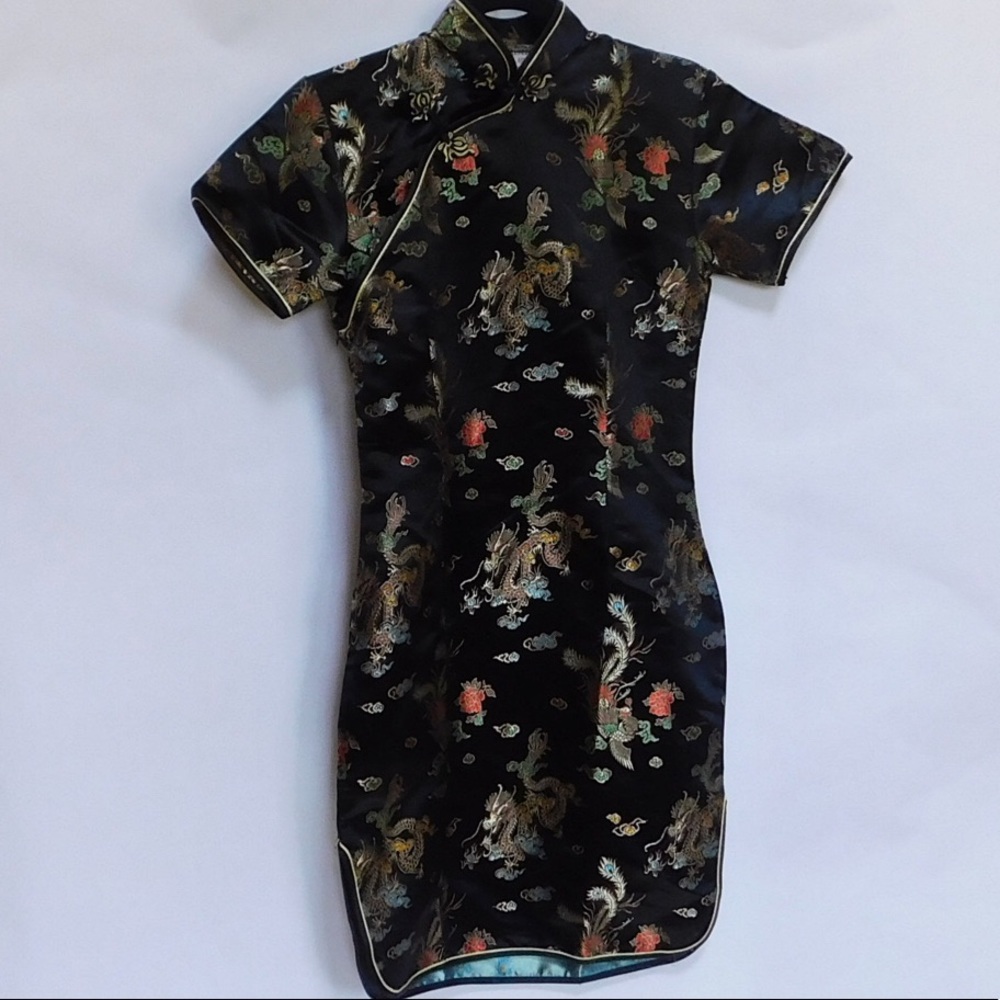 Short Sleeve Asian inspired mini dress